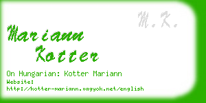 mariann kotter business card